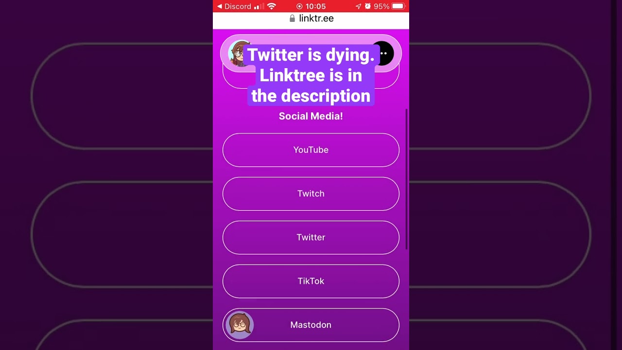 Twitter is possibly dying. Linktree in the description