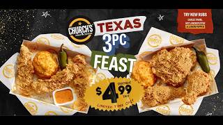 Church’s Texas Chicken Kitchen & Community | Texas 3PC Feast + New Dry Rubs