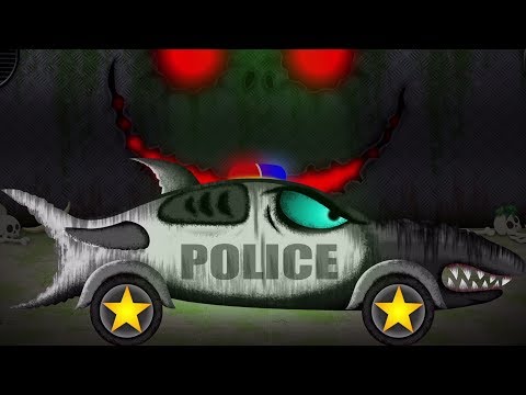 Tubarão carro policial formação | carro garage | veículos para crianças | Shark Police Car Formation