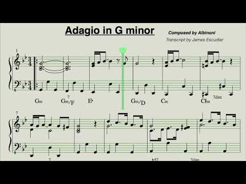 Adagio - Albinoni Piano with score