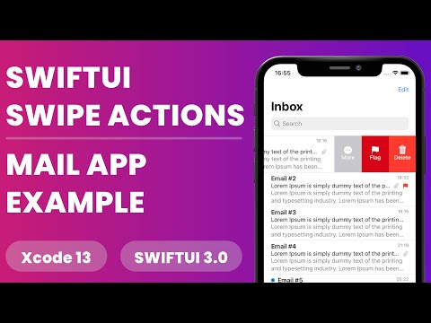 SwiftUI 3.0 SwipeActions (SwiftUI SwipeActions, SwiftUI 3.0, Xcode 13, SwiftUI Tutorial, Mail App) thumbnail