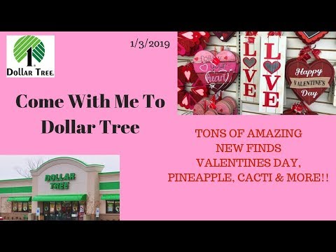 Come with me to Dollar Tree 🌳 1/3/18~Tons of NEW Items Valentines Day ❤️Decor, Stationery & More😊 Video