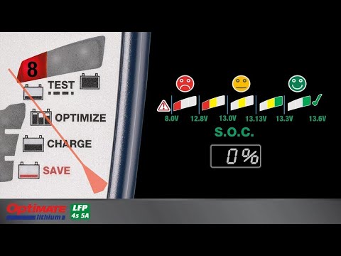 OptiMate Lithium 4s 5A battery charger: What do the LEDs mean?