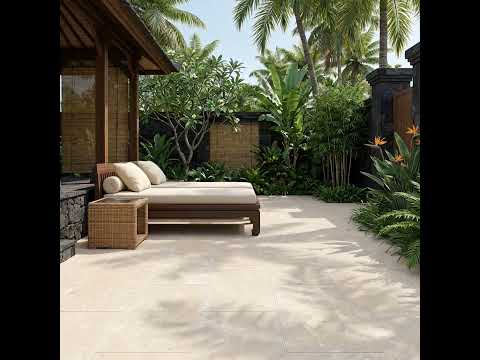Carrelage sol extérieur effet travertin Tivoli crème R11 60x120 cm