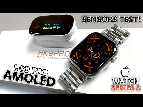 HK9 Pro AMOLED Sensors Test! Apple Watch Series 8 Copy (watchOS Icons/HK8 Pro Max System) - ASMR