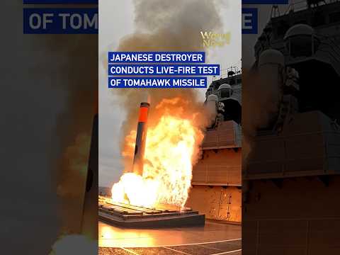 Japanese destroyer conducts live-fire test of Tomahawk missile #worldnow