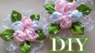 Цветы Канзаши - Резинки для волос своими руками - Мастер класс