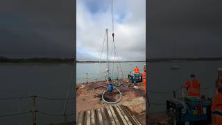 Timelapse Sunken Hallberg-Rassy 42 lift in 30 seconds! 🏗️⛵️#boatbreakers #satisfying #fyp