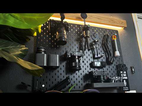 How I Store My Cameras Using an IKEA Pegboard
