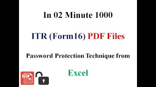 Income Tax Return (Form 16) PDF Password Protection from Excel.