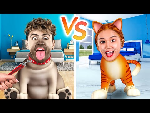 HOW TO SNEAK PETS HOME || Dogs VS Cats! If People Acted Like Dogs by 123GO! CHALLENGE