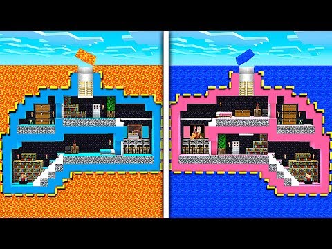 Minecraft Boy vs Girl Secret Underground Base Challenge