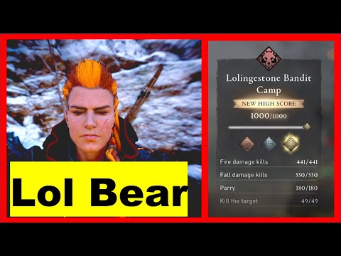 SECRETS for GOLD Valhalla's bear Mastery Challenge at Lolingstone Bandit Camp #valhalla