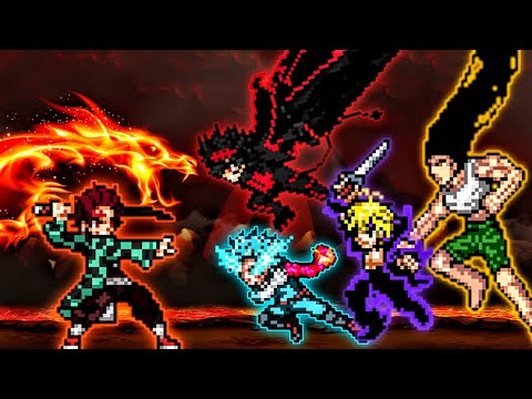 Chaos Tanjiro OP VS Deku OP, Asta UM V2 OP, Meliodas TP OP & Gon OP in Jump Force Mugen