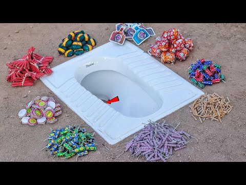 10,000 Diwali Cracker Experiment At Toilet | Crackers testing In Side A Toliet | Patakhe Testing