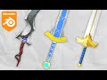How To Make ANY Sword In 4 Minutes Blender Tutorial