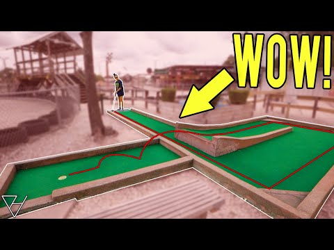 Crazy CHALLENGING Mini Golf Course! - We Got A Hole In One!