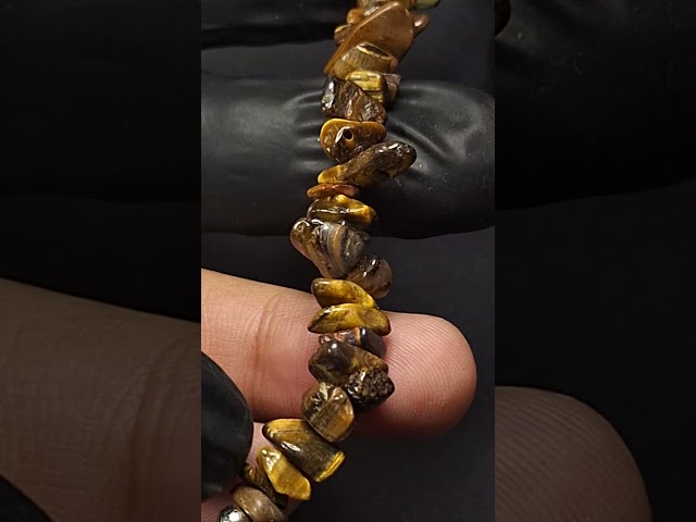 أسوارة يد بأحجار عين النمر خام طبيعية قطعة مناسبة...