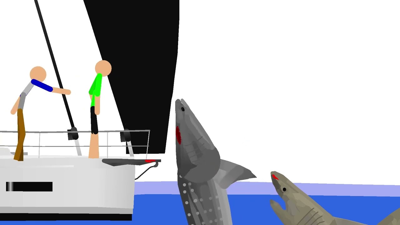 Battle: Whale shark vs Basking shark￼￼ (Stick nodes pro￼