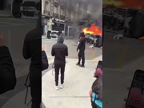 Buildings and cars set on fire as cost of living protests rock France | #AJ shorts