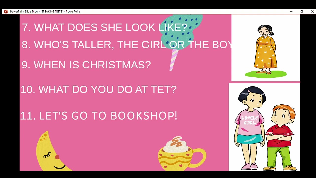 SPEAKING TEST - GRADE 4- TERM 2