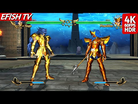 Gemini Saga vs Poseidon (Hardest AI) - Saint Seiya: Soldiers' Soul