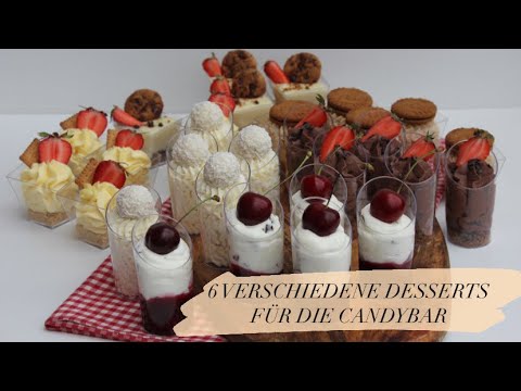 6 different mini desserts for the candy bar | Raffaello, Lotus, Vanilla, Chocolate, Black Forest