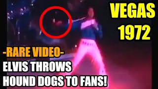 Crazy Show!!! ELVIS SINGS &quot;HOUND DOG&quot; &amp; THROWS TOY DOGS TO FANS! Las Vegas, 1972