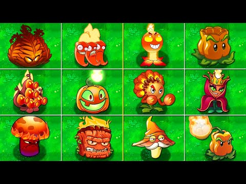 Plants vs Zombies 2 | All FIRE Plants LEVEL 999999 Power-Up vs Dark Ages Final Boss