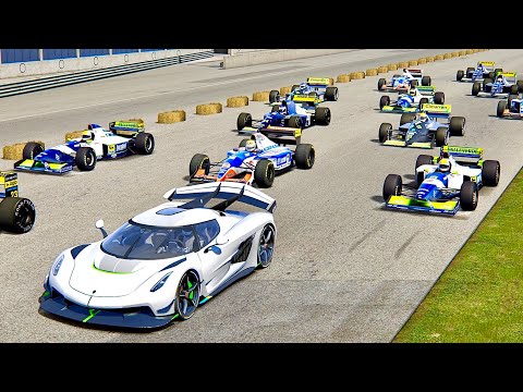 Koenigsegg Jesko vs Minardi F1 Cars - Old Monza