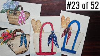 Easy Watercolor Tutorial for Beginners | Farmers Market Tote