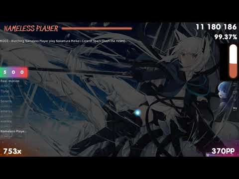 Nameless Player | Nakamura Meiko - Core of Spark [Dash the Heart] +HDHR 99.72% {#1 548pp FC} - osu!