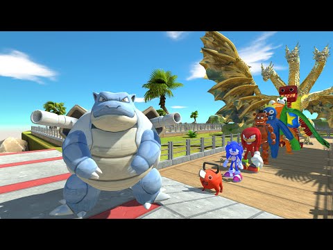 Blastoise vs Ghidorah OASIS DEATH RUN - Animal Revolt Battle Simulator