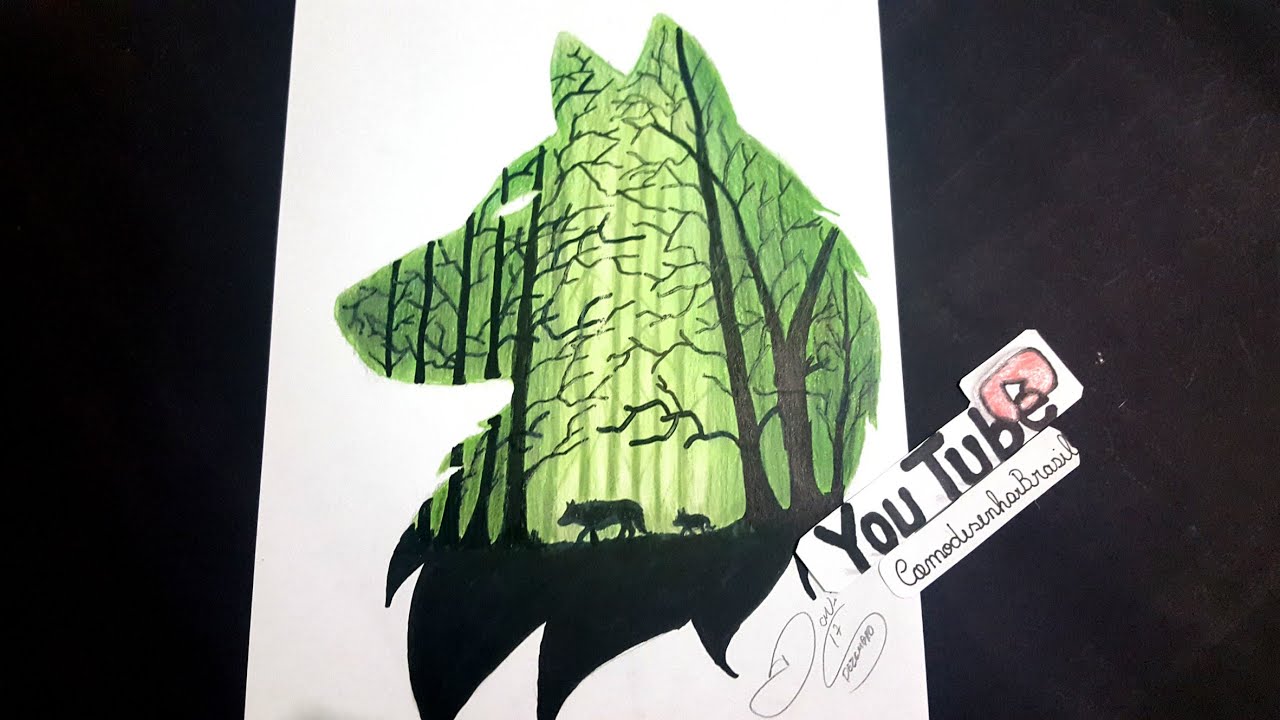 Watch Now COMO DESENHAR COLORIR LOBO COM PAISAGEM how to draw wolf - PASSO A PASSO COMO DESENHAR COLORIR LOBO COM PAISAGEM how to draw wolf - PASSO A PASSO