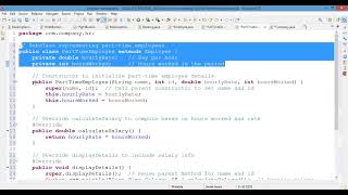 Download the video "Mastering Polymorphism in Java with Real-World Employee Example (Full-Time & Part-Time)"