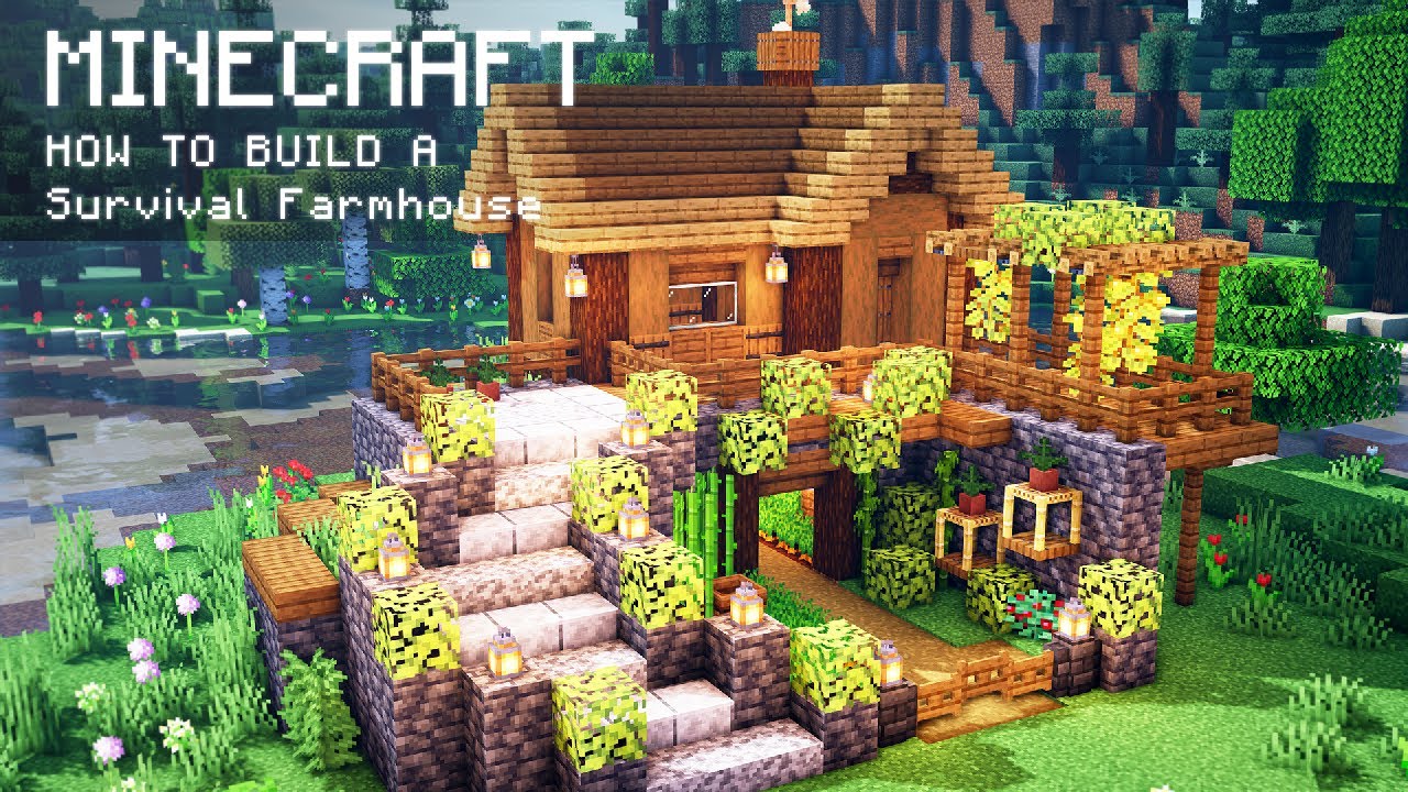 Minecraft: How To Build a Survival Farm House - YouTube