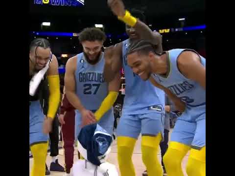 Griddy fam 💙 Ja Morant's daughter, Kaari, was hyped with the Grizzlies following the win