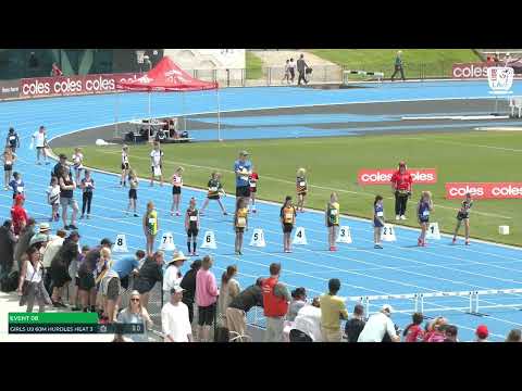 U9 Girls 60m Hurdles Heat 3: 2022-23 State Combined Events Championships - Saturday