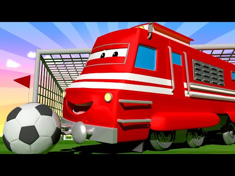 Troy der Zug -  FIFA Spezial Folge - Charlie der Kran - Lastwagen Zeichentrickfilme für Kinder 🚓 🚒