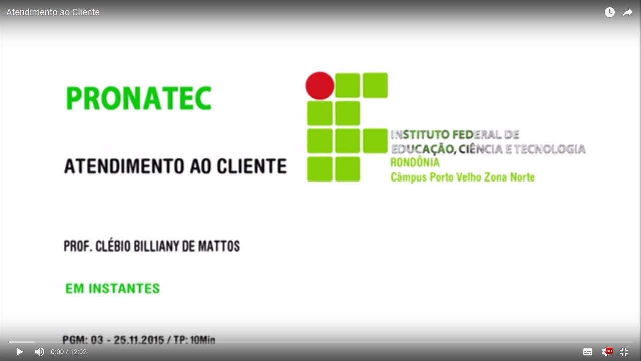 Atendimento ao Cliente Aula 01