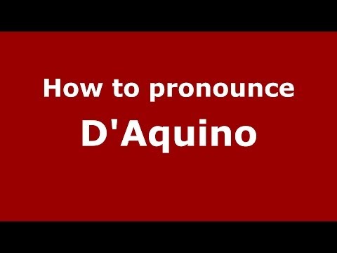 How to pronounce D'Aquino (Italian/Italy)  - PronounceNames.com