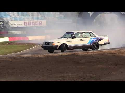 Volvo 240 V8 Turbo 190 km/h drift and massive smoke!