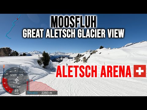 [4K] Skiing Aletsch Arena, Moosfluh - Great Aletsch Glacier View, Wallis Switzerland, GoPro HERO13