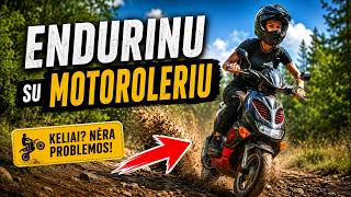 SUGEDO MOTOCIKLAS! 😱 Teko važiuoti ENDURO su MOTOROLERIU!