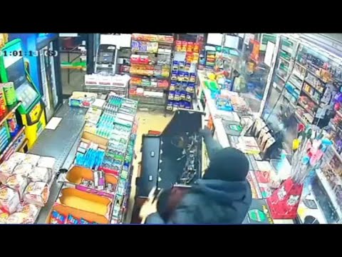 Suspect caught on surveillance video stealing skills game machine