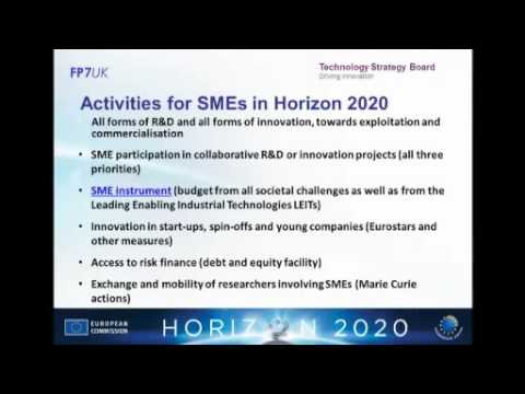 The SME Instrument in Horizon 2020   Steve Bradley 480p