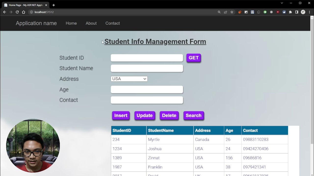 ASP.NET Web Form – CRUD demonstration