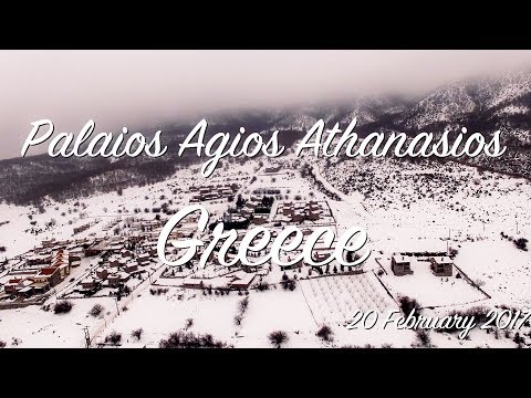 AGIOS ATHANASIOS, GREECE | 4K  | SNOW | FEBRUARY 2017