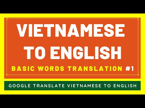 Vietnamese to English Basic Words Translation #1 | Vietnamese to English Translator From Google