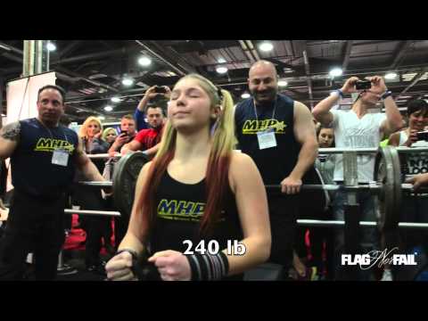13 year old girl Benches 240lb RAW